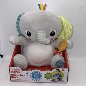 Bright Starts Hug-a-Bye Baby Elephant Stuffed Animal Dual-Mode Soft Toy Soother
